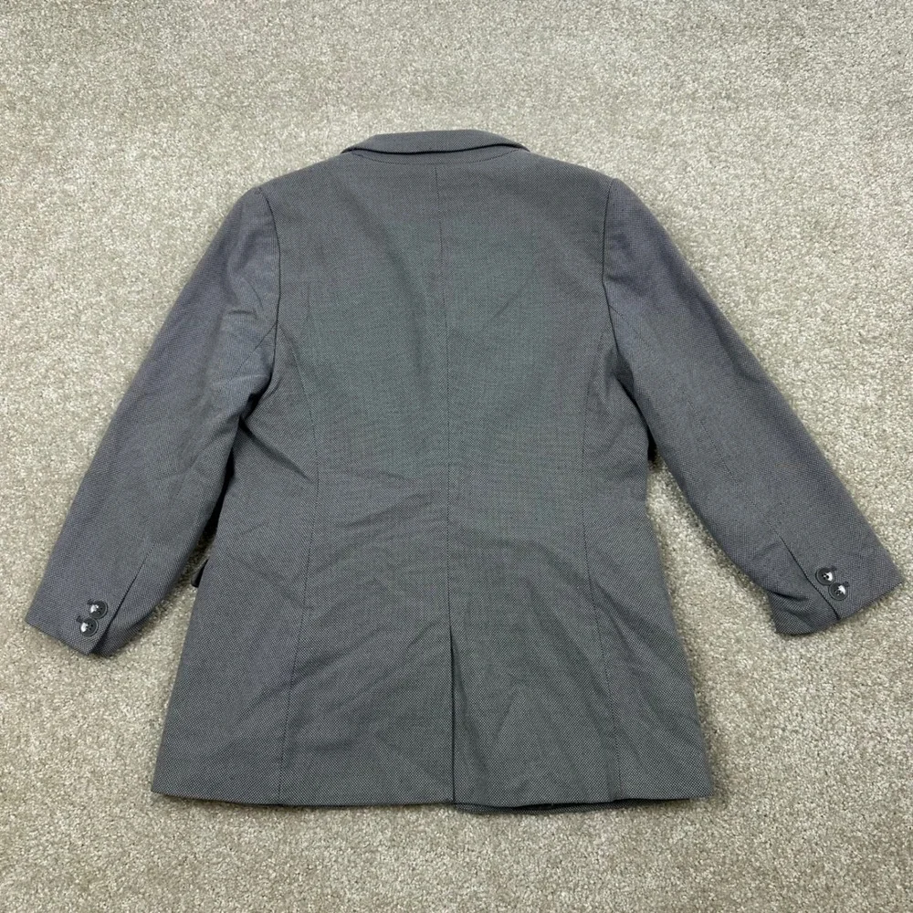 The Limited Gray Textured Single Button Ruched 3/4 Sleeve Blazer Jacket Size M